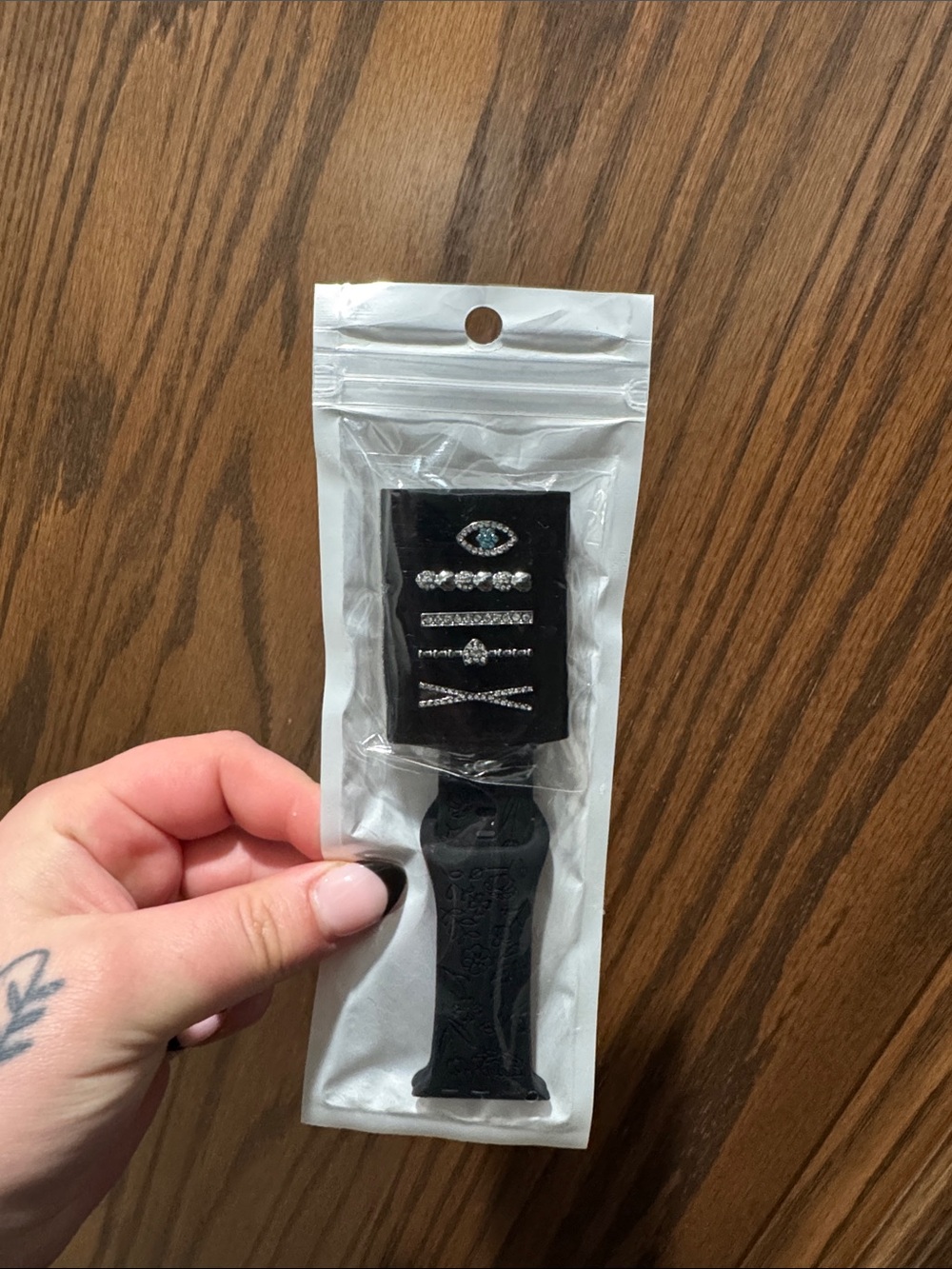 Amazon Black Smartwatch Band with Rhinestone Charm Set